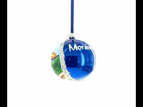 Moraine Lake, Alberta Province, Canada Glass Ball Christmas Ornament 4 Inches