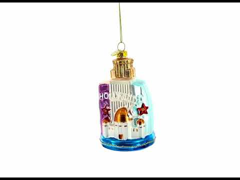 Landmarks of Los Angeles, California Blown Glass Christmas Ornament