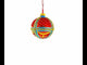 Trellis on Blue and Red Glass Ball Christmas Ornament 3.25 Inches