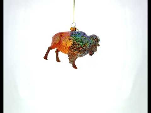 Majestic Buffalo - Adorno navideño de vidrio soplado