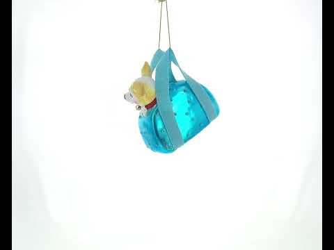 Chic Chihuahua Inside Designer Handbag - Blown Glass Christmas Ornament