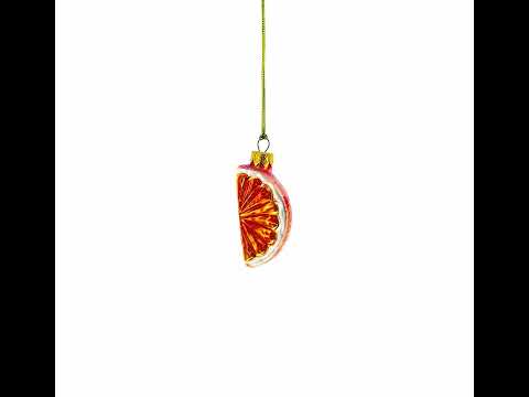 Orange Slice Mini Glass Christmas Ornament