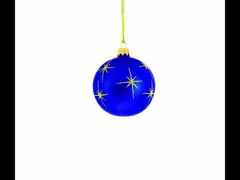 Serene Silent Night Nativity Scene- Blown Glass Ball Christmas Ornament 3.25 Inches