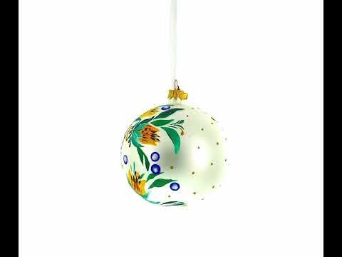 Heliopsis Flowers Glass Ball Ornament