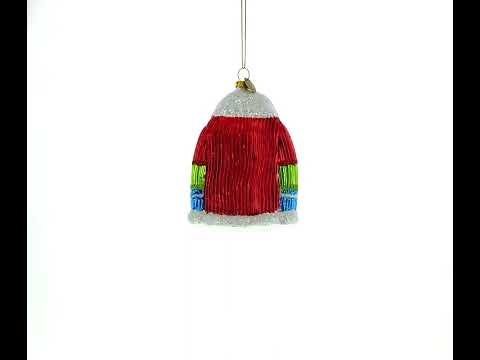 Christmas Jacket Adorned with Santa and Reindeer Glass Christmas Ornament