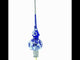 Elegant Cobalt Bloom with Glittering Accents Glass Christmas Tree Topper