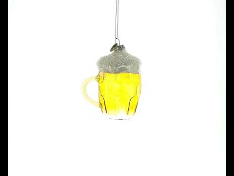 Glass of Foamy Beer - Blown Glass Christmas Ornament