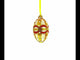 Pearls on Gold and White Glass Egg Ornament 4 Inches