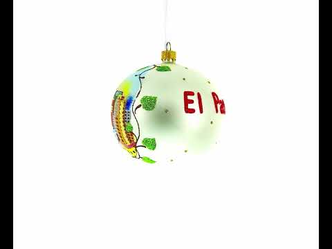 El Paso, Texas, USA Glass Ball Christmas Ornament 4 Inches