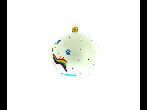 Enchanting Unicorn Blown Glass Ball Christmas Ornament 4 Inches