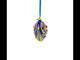 Royal Blue Regal Heart and Gemstones Embellished Glass Egg Ornament 4 Inches