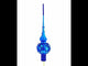 Dimensional Blue Jewels Scroll on Blue - Adorno para árbol de Navidad de cristal soplado hecho a mano, 11.0 in