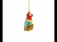 Colorful Parrot on a Branch Mini Glass Christmas Ornament