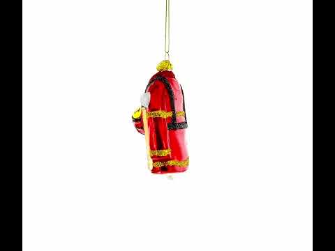 Heroic Fireman Uniform Blown Glass Christmas Ornament