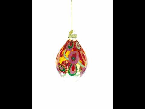 Copper Paisley Teardrop Glass Christmas Ornament