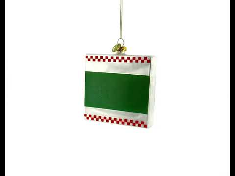 Delicious Pizza Box Blown Glass Christmas Ornament