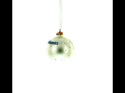 Flag of Bahamas Blown Glass Ball Christmas Ornament 3.25 Inches