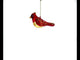 Elegante pájaro cardenal rojo - Vibrante adorno navideño de vidrio soplado