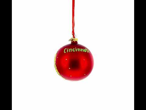 Cincinnati, Ohio Glass Ball Christmas Ornament 4 Inches