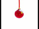 Dog in Santa Hat Blown Glass Ball Christmas Ornament 3.25 Inches