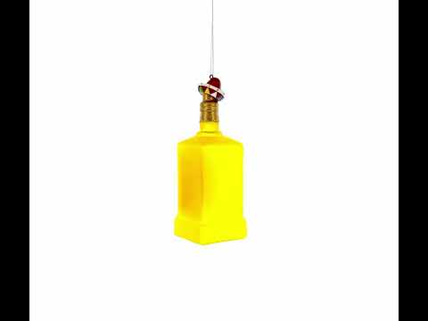 Tequila Bottle with Sombrero Blown Glass Christmas Ornament