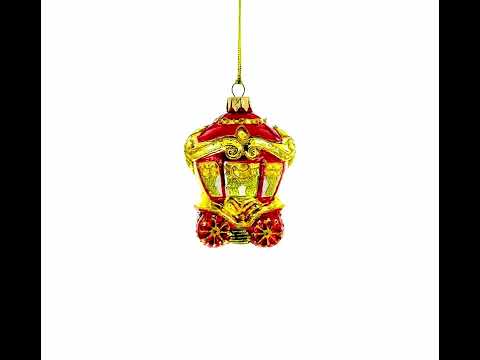 Glittered Royal Coach Mini Glass Christmas Ornament