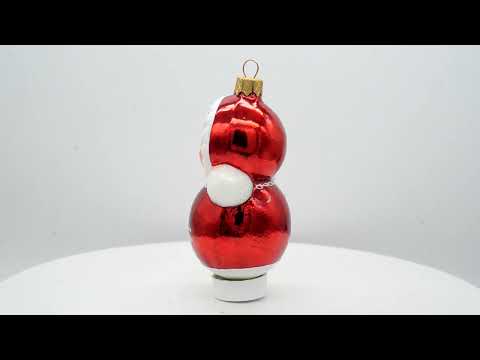 Adorno navideño de cristal en miniatura con forma de muñeco Roly-Poly