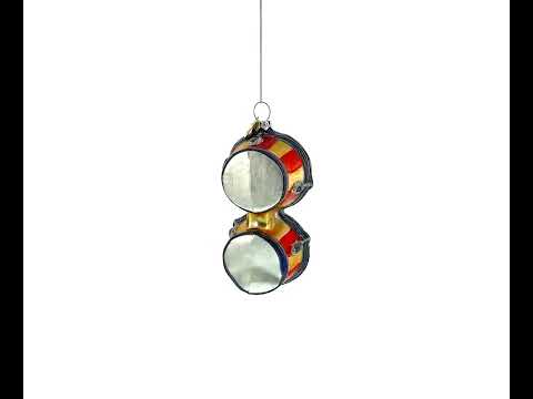 Rhythmic Bongo Drums Blown Glass Christmas Ornament