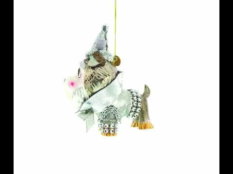 Charming Miniature Schnauzer Blown Glass Christmas Ornament