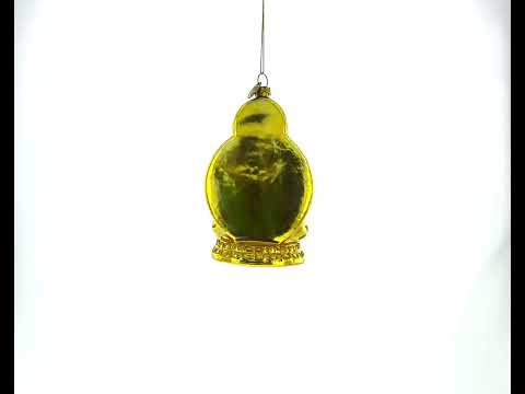 Gilded Serenity: Golden Buddha - Blown Glass Christmas Ornament