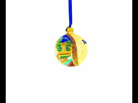 Institute of Arts in Detroit, Michigan Glass Ball Christmas Ornament 3.25 Inches