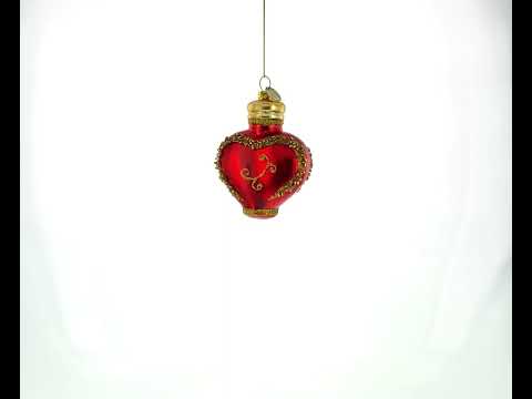 Elegant Perfume Bottle Blown Glass Christmas Ornament