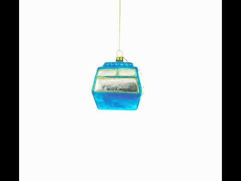 Ski Gondola Cable Car Blown Glass Christmas Ornament