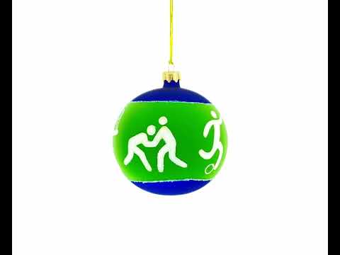 Tennis, Gymnastics, Volleyball Blown Glass Ball Christmas Ornament 4 Inches