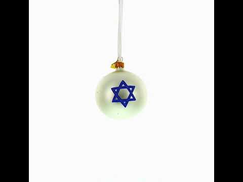 Israel Coat of Arms Glass Ball Christmas Ornament 3.25 Inches