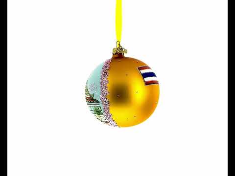 Wat Phra Chetuphon (Wat Pho), Bangkok, Thailand Glass Ball Christmas Ornament 4 Inches