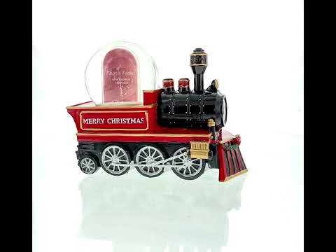 Train with Picture Frame Musical Christmas Water Snow Globe