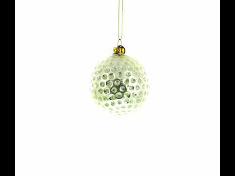 Textured Golf Ball Blown Glass Christmas Ornament