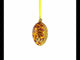 Autumn Leaves on Gold Glass Egg Christmas Ornament 4 Inches