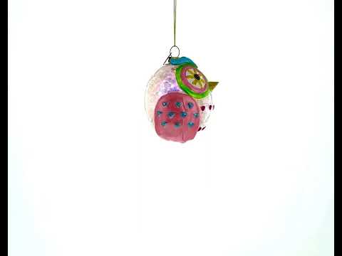 Sage Wise Owl - Blown Glass Christmas Ornament