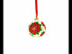 Poinsettia Flowers on White Blown Glass Ball Christmas Ornament 3.25 Inches