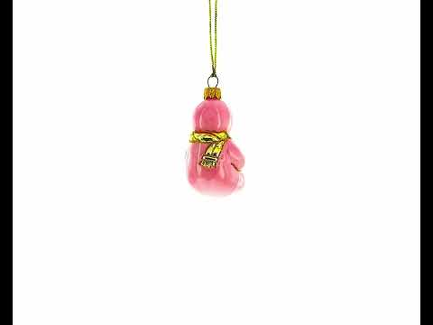 Toddler Girl in Pink Mini Glass Christmas Ornament