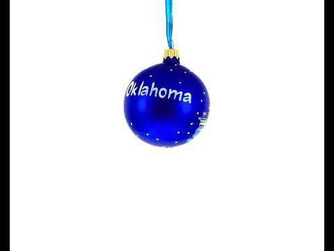 Oklahoma City, Oklahoma, USA Glass Christmas Ornament 3.25 Inches