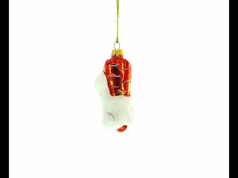 Bunny with Carrot Mini Glass Christmas Ornament