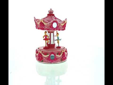 Pink Ballerina Carousel Rotating Musical Figurine