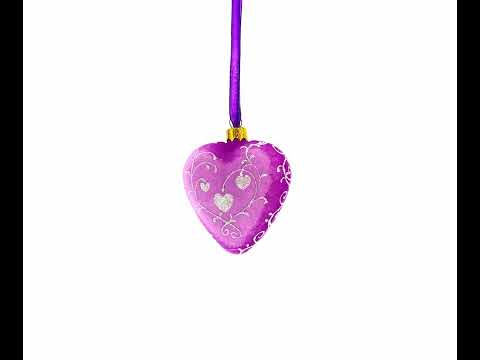 I Love Cats Glass Heart Christmas Ornament