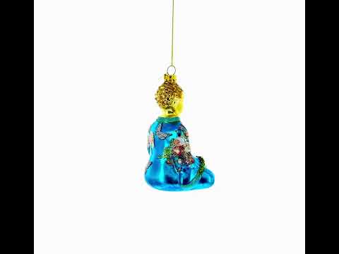 Peaceful Buddha Blown Glass Christmas Ornament