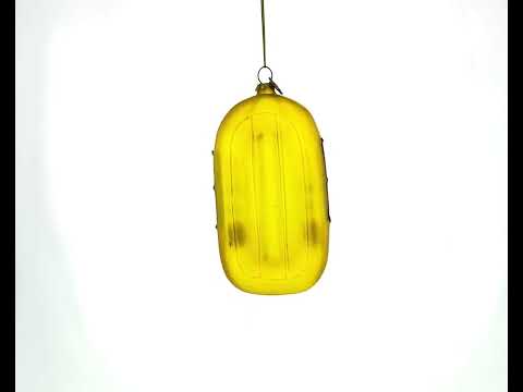 Sunny Yellow Rubber Boat Blown Glass Christmas Ornament