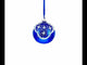 White Flowers Blossoming on a Tranquil Azure Blue Glass Ball Christmas Ornament 3.25 Inches