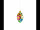 Colorful Flowers Glass Egg Ornament 4 Inches